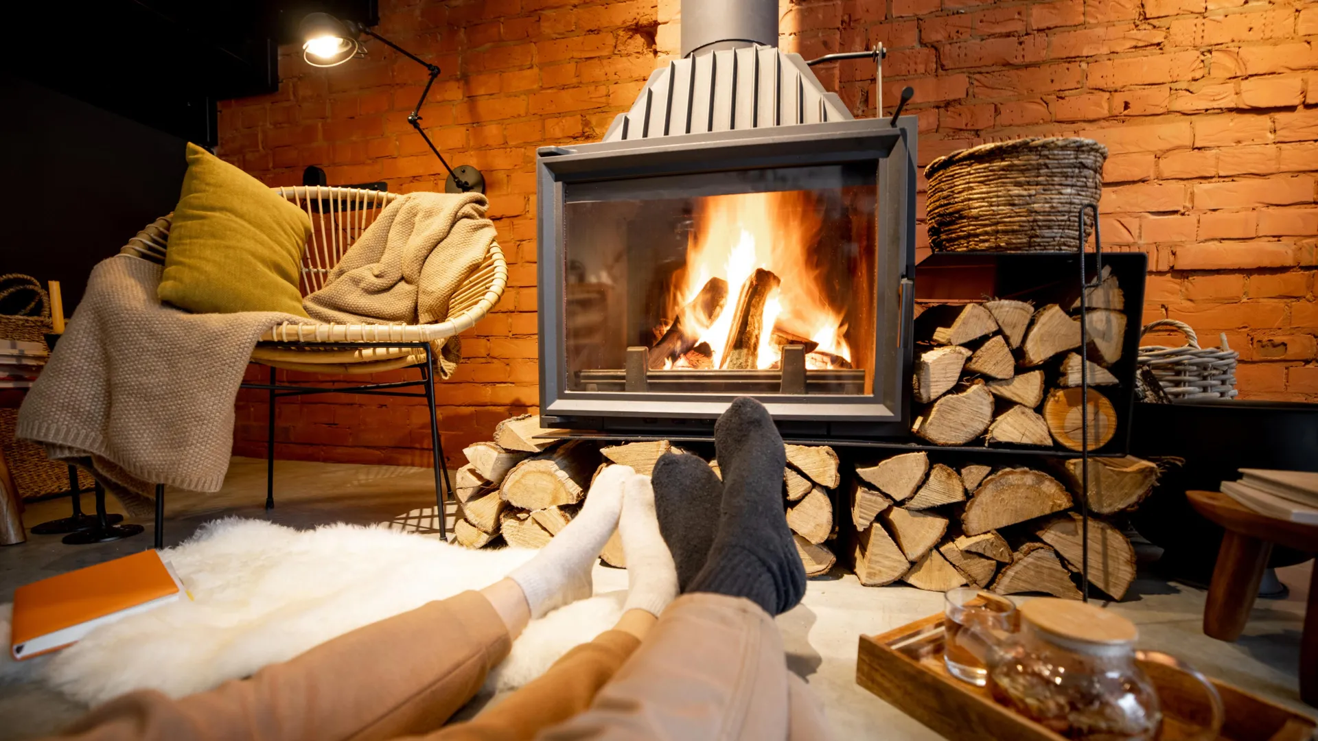 couple-socks-cozy-fireplace-1 Fireplace Smoke Is a Winter Health Risk